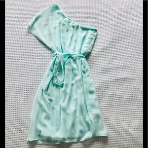Express one shoulder mint dress
